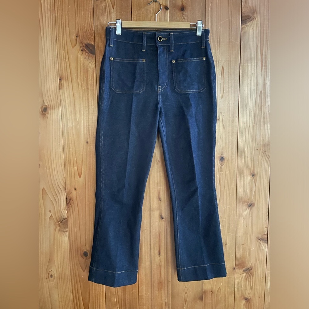KHAITE Raquel High Rise Straight Leg Cropped Jeans - Picture 2 of 6